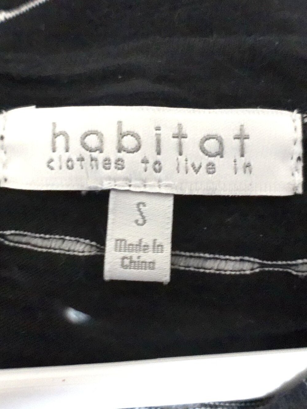 Habitat Women’s Small Black White Striped Top Short Sleeve Cotton Blend - Picture 2 of 4